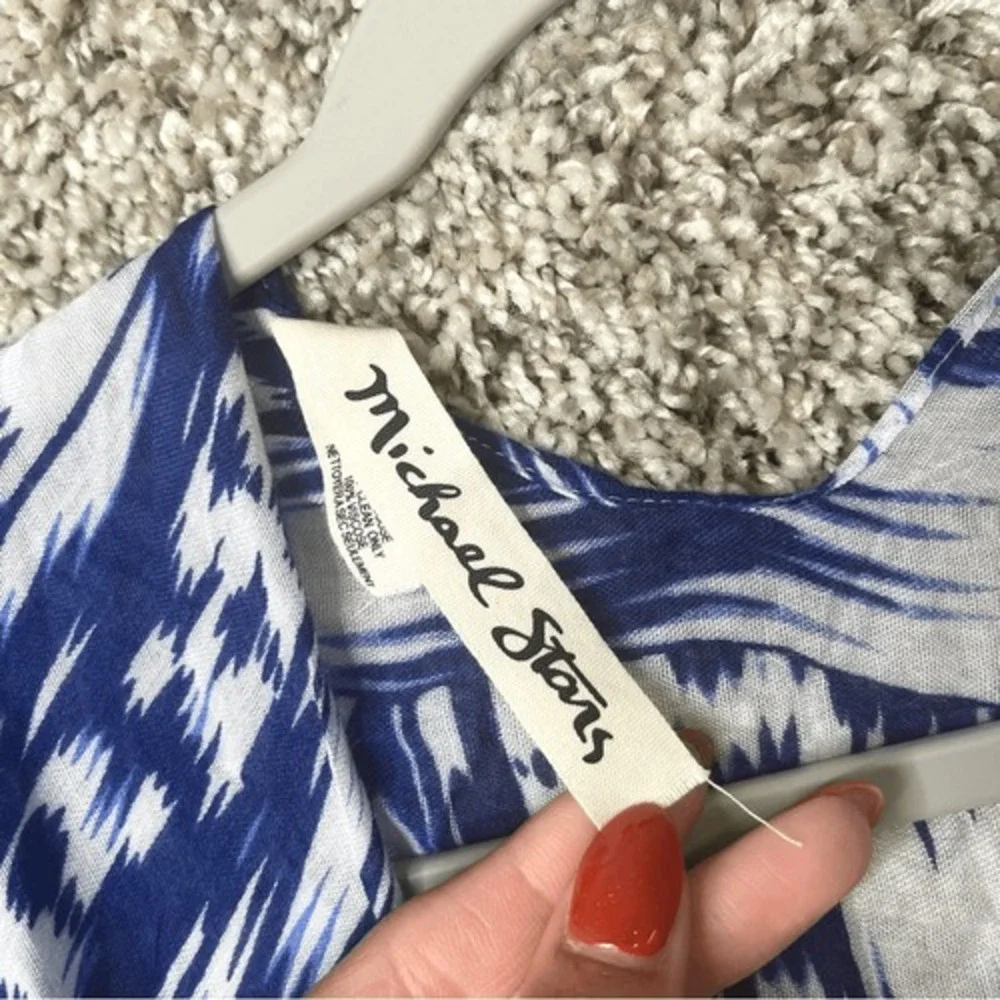 Michael Stars Blue and White‎ Printed Coverup Wrap